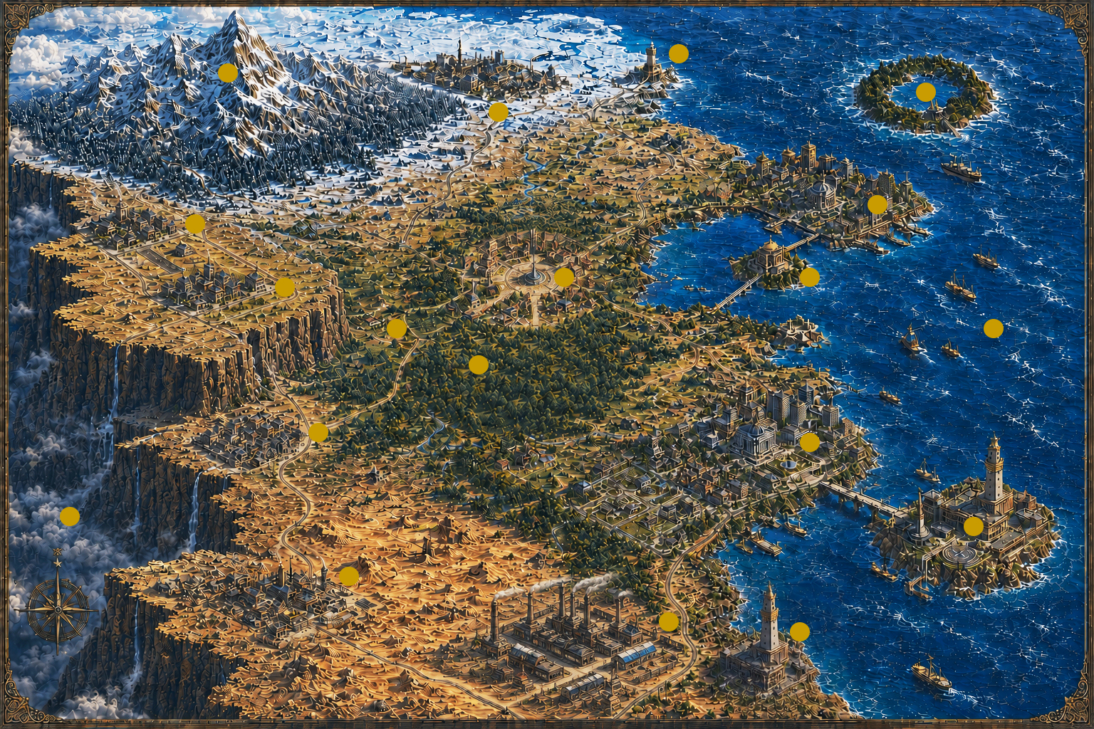 Mapa ilustrado de Valindor — cartografia fantástica do continente