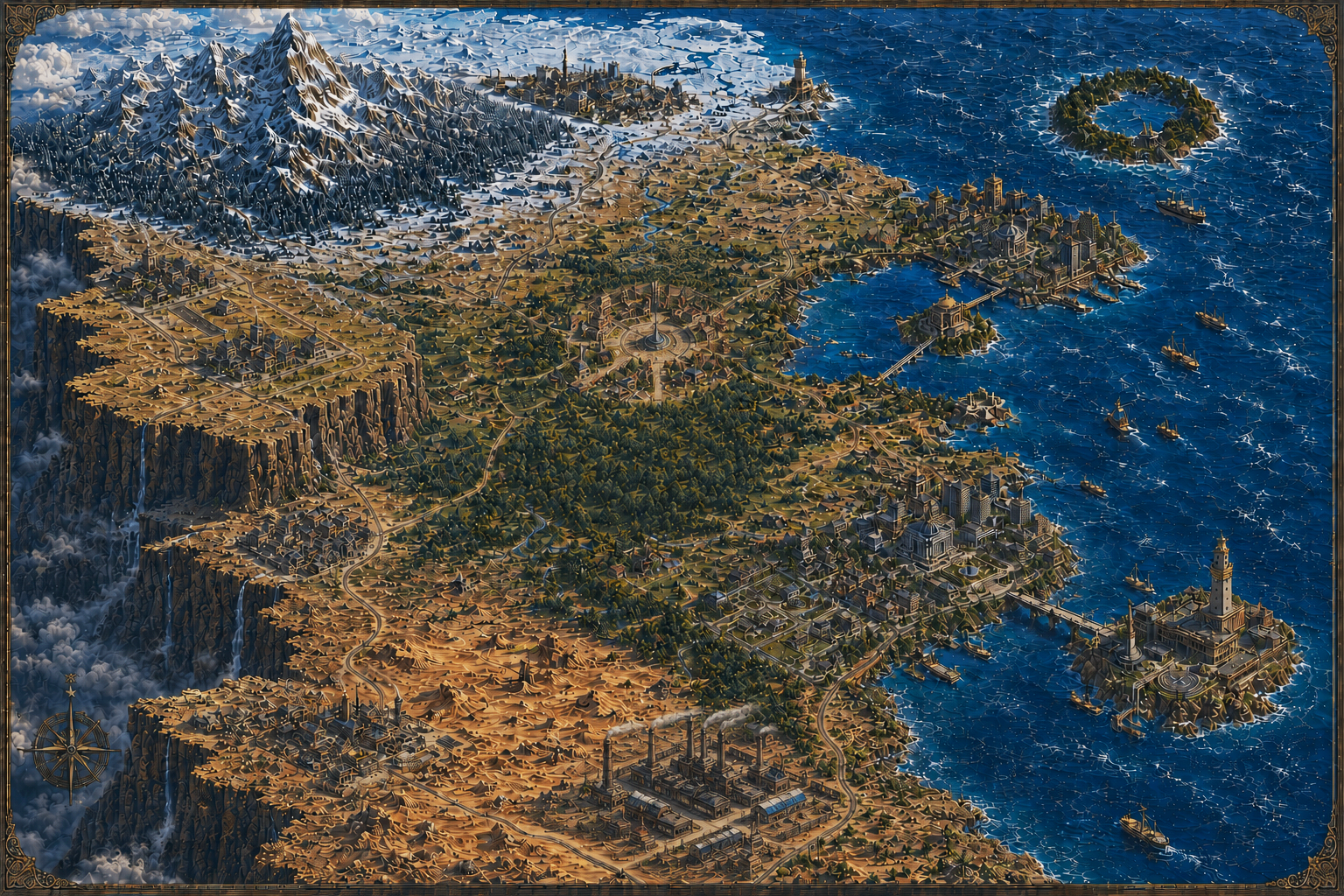 Mapa ilustrado de Valindor — cartografia fantástica do continente